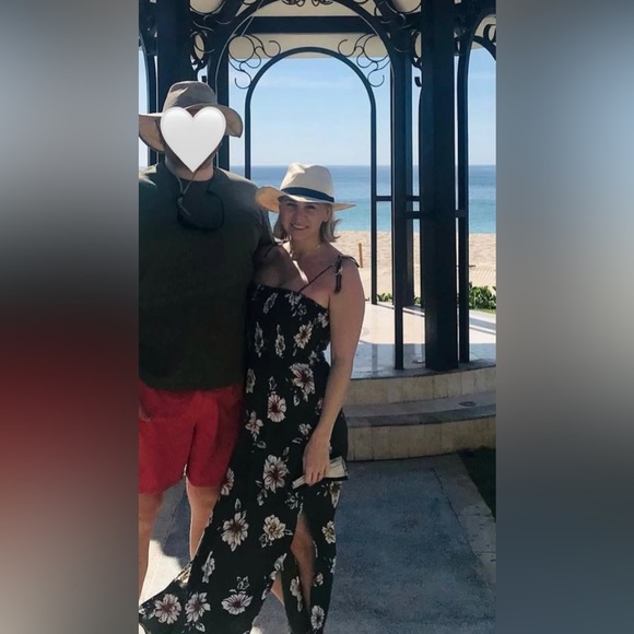 Stitch Fix Nine Britton Green Floral Maxi Tie Strap Smocked Dress - Picture 2 of 6